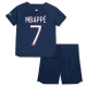 Barn Paris Saint-Germain PSG Kylian Mbappé #7 Fotballdrakter 2023-24 Hjemmedraktsett